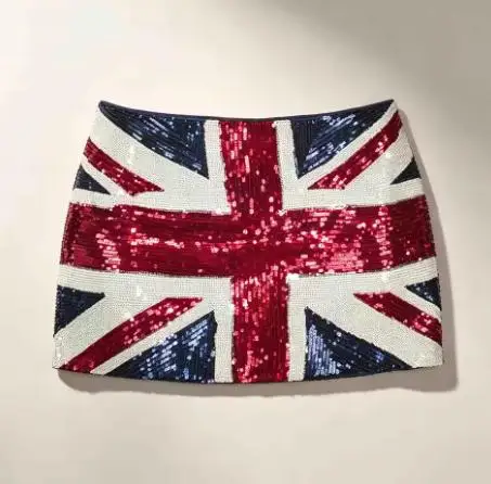Women's Skirts European and American Rice Embroidery Bead Piece Sexy Spicy Girl Short Skirt Street Tight Fashion Short Skirt