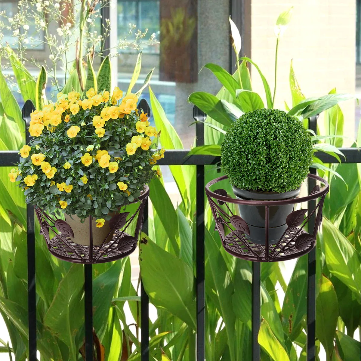 Hanging Pot Rack Durable Safe Flower Bracket Suitable Use Easy Installation Green HomeDecoration Wall Hanging