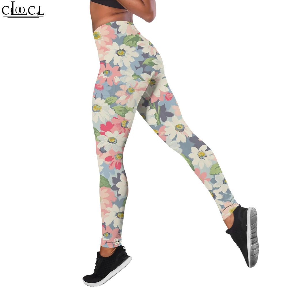 CLOOCL Fashion Casual News Workout Trousers Women Seamless Legging Beautiful Flowers and Plants Print Legins Pants Clothing