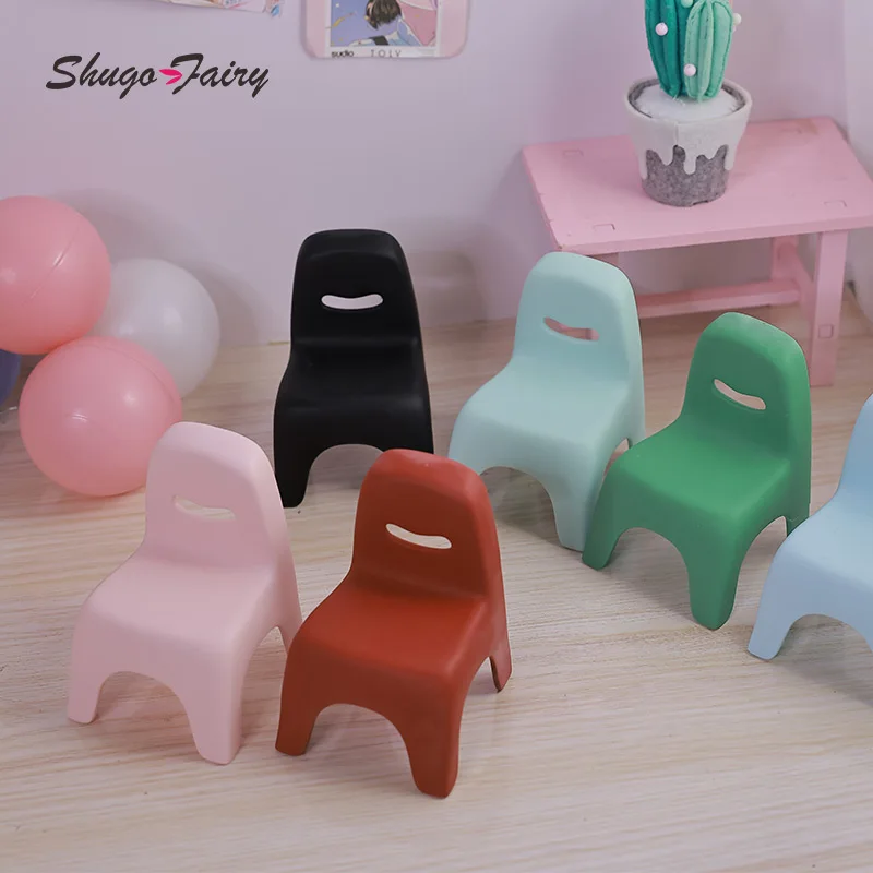 

Resin Chair BJD Furniture 1/6 1/8 Bjd Doll Use Candy Color Kindergarten Chairs Exquisite Design Cute Dolls Resin Back Chairs