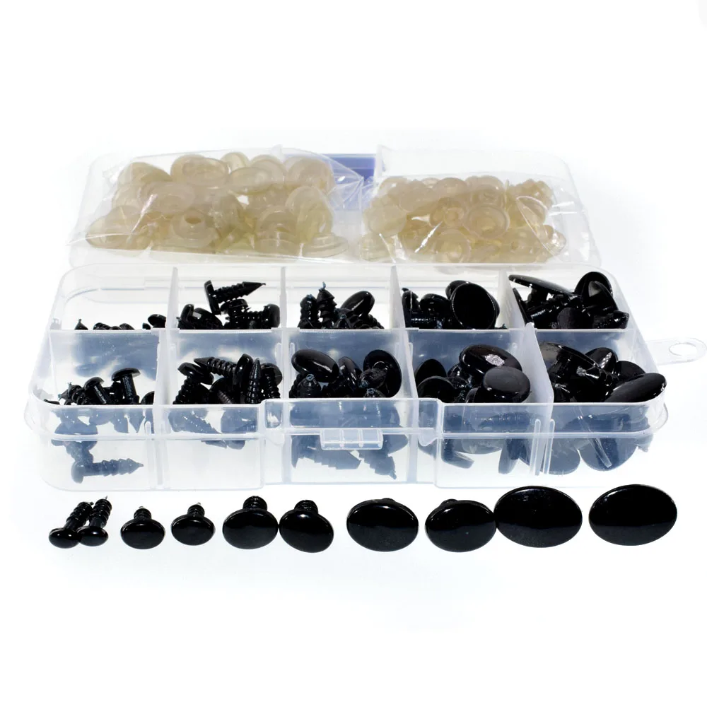 100 قطعة الأسود البيضاوي مقلة العين إكسسوارات دمي عيون السلامة البلاستيكية ل Amigurumi أو الكروشيه اللعب الحيوان دمية لتقوم بها بنفسك مضحك لعبة عيون #1