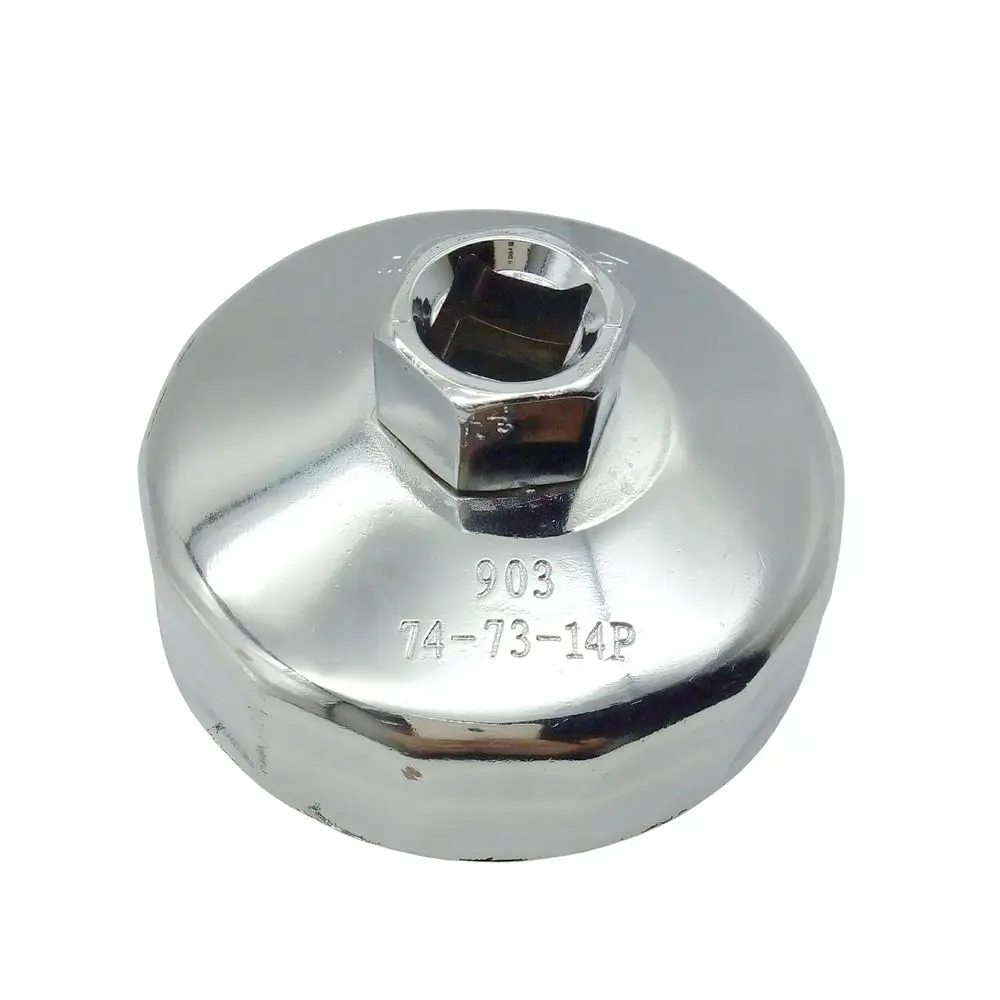 Capuchon de Filtre à Huile Carré en Acier Inoxydable, Extracteur d\'Outil de Boîtier, 1/2 Pouces, 78mm-79mm, 15 Flûtes, Universel pour Kia Hyundai