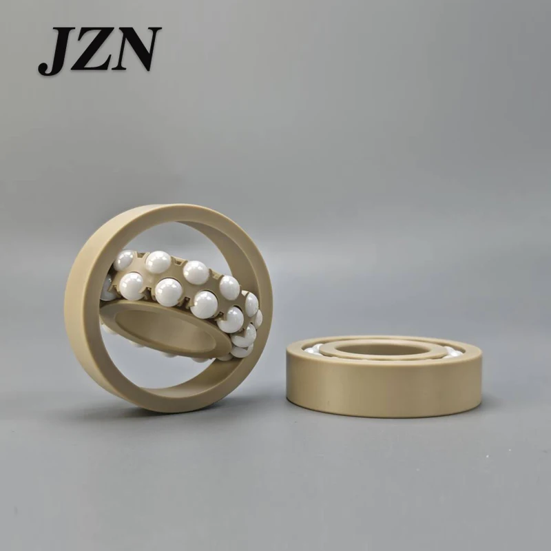 PEEK plastic bearing double-row self-aligning ball self-lubricating 1204 1205 1206 electrically insulating waterproof
