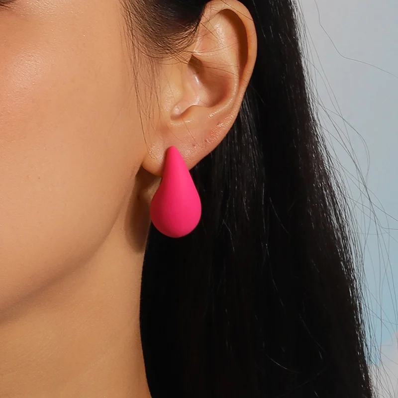 Aihua Koreanische Emaille Großen Platz Stud Ohrringe Weibliche Mode Süße Rot Weiß Farbe Geometrie Aussage Ohr Studs Schmuck Geschenke – Detail 9