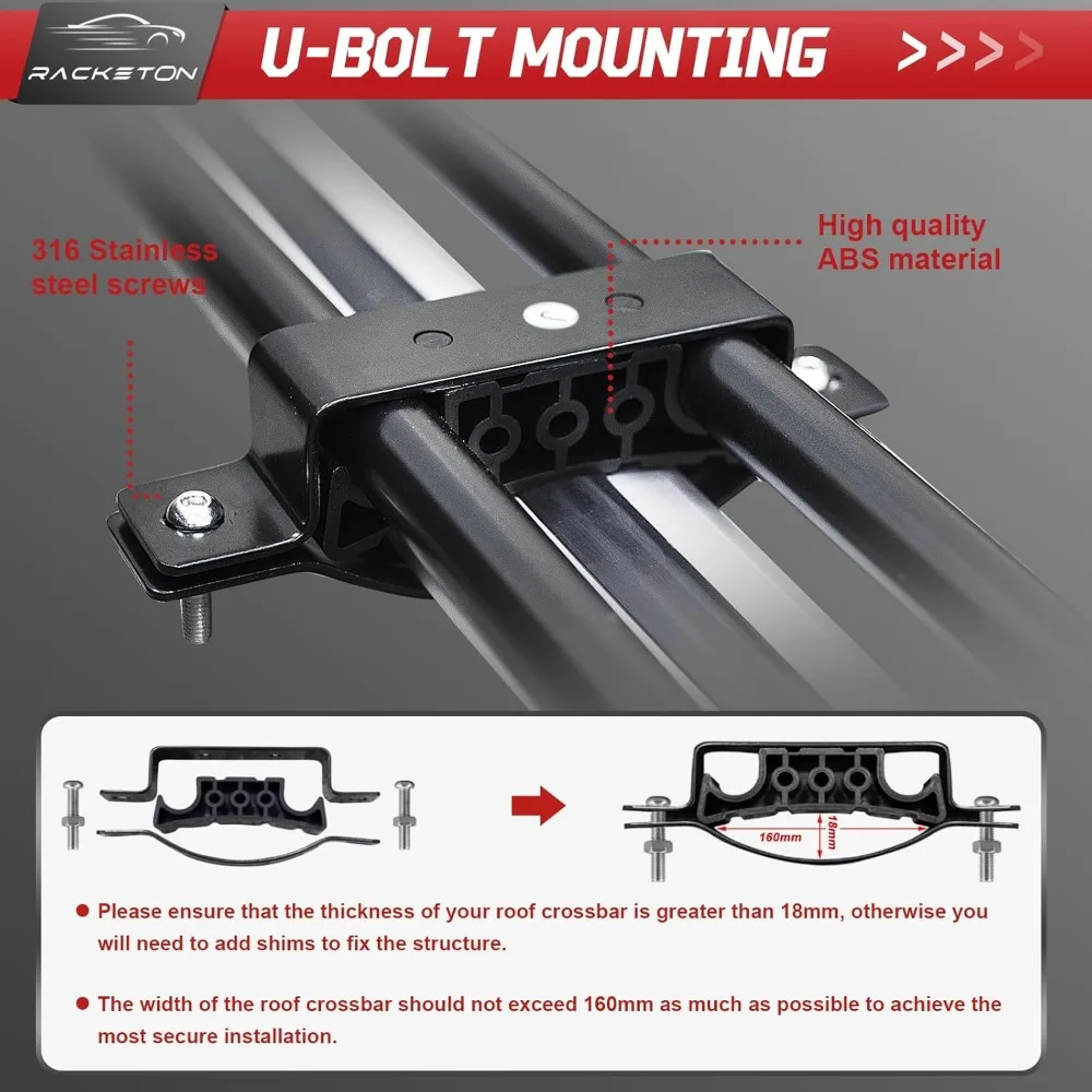 سلة شحن سقف SUV شديدة التحمل مقاس 64 × 39 × 8 بوصة، رف أمتعة فولاذي مضاد للصدأ للشاحنات #5