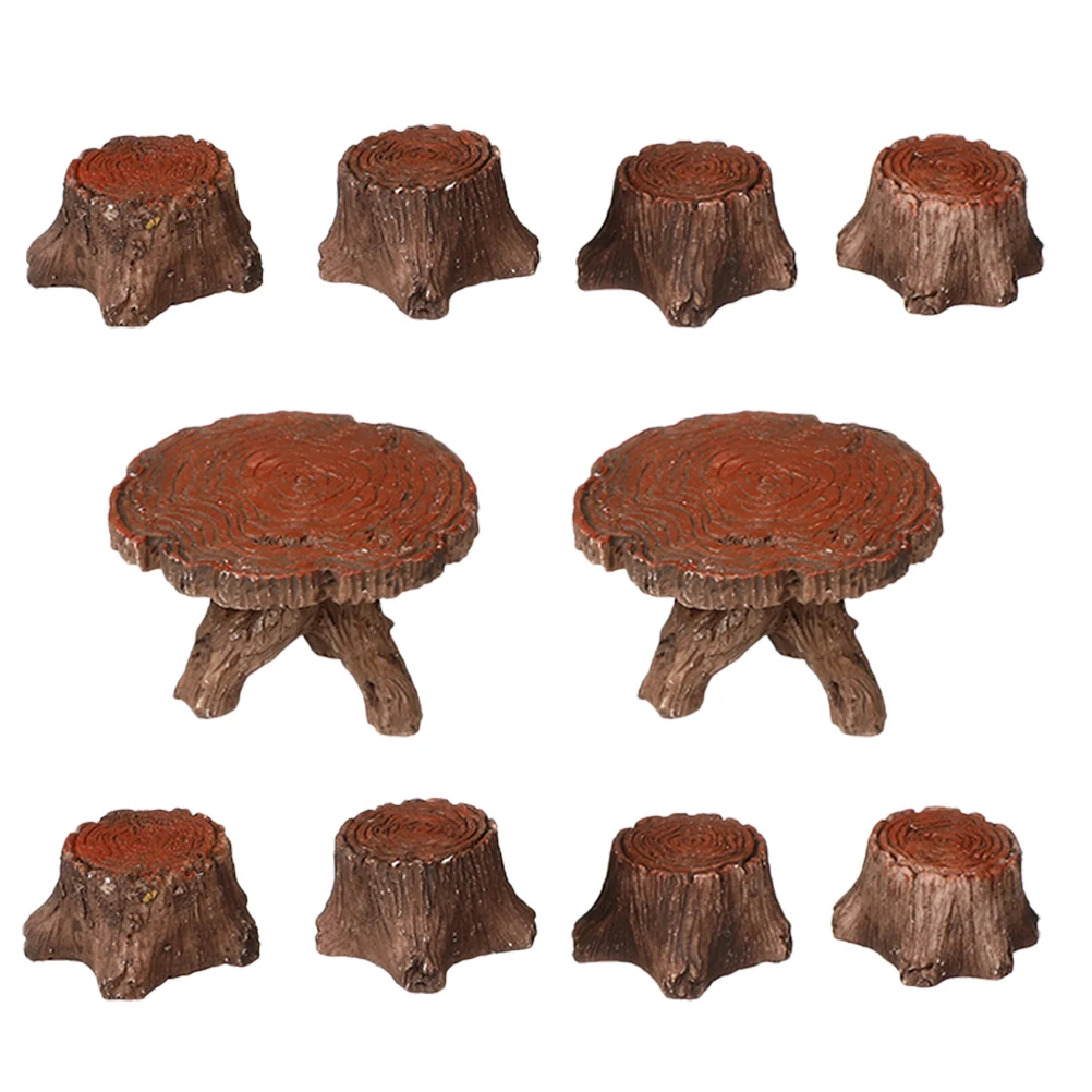 

10pcs Micro Landscape Ornament Resin Miniature Garden Furniture Table Chair Set Decorative Accessories For Fairy