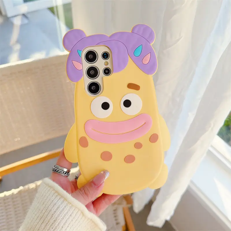 17 Pro Max Funny Cute Cartoon Whimsical Monster Phone Case for iPhone 16 15 14 13 Pro  Soft Silicone Playful Protective Cover - Image 3