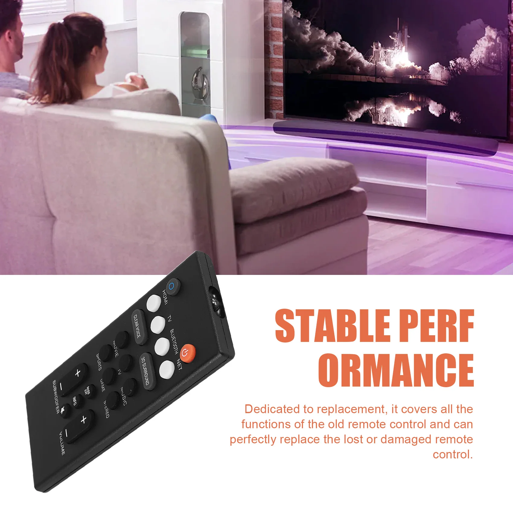 Remote Control ABS Speaker Replacement Remote Controller for Yamaha YAS-209 YAS-109 Speaker