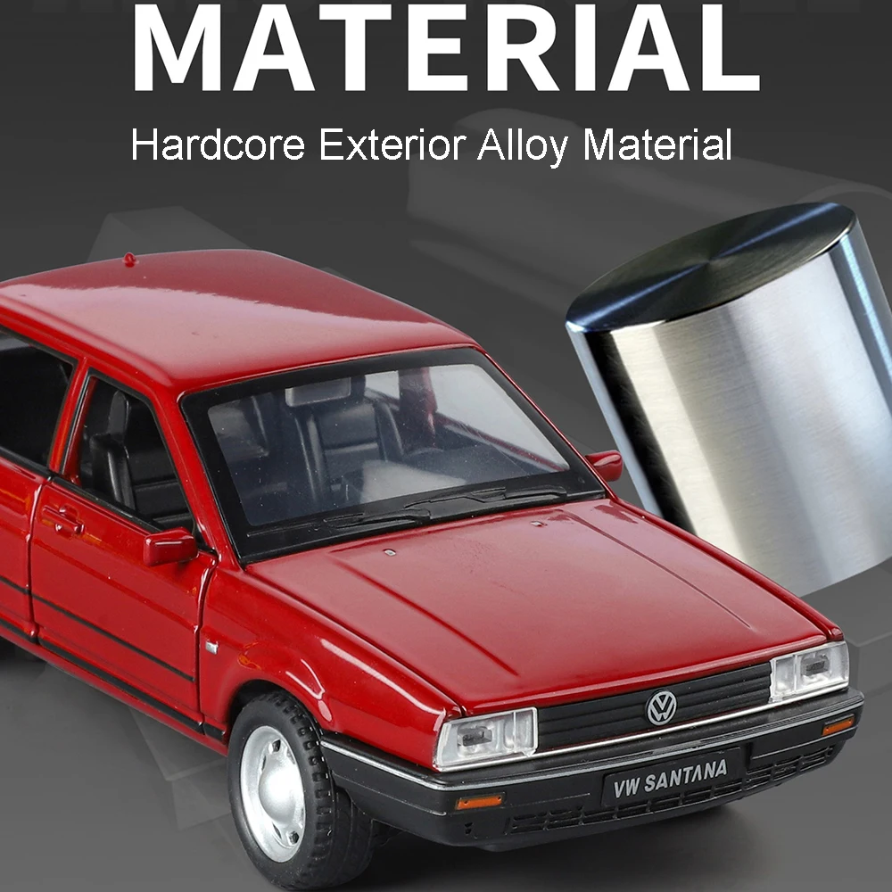 1:32 Santana CC modèle Miniature jouet voitures alliage moulé sous pression son lumière portes ouvert tirer vers l'absorption des chocs enfants jouets interactifs