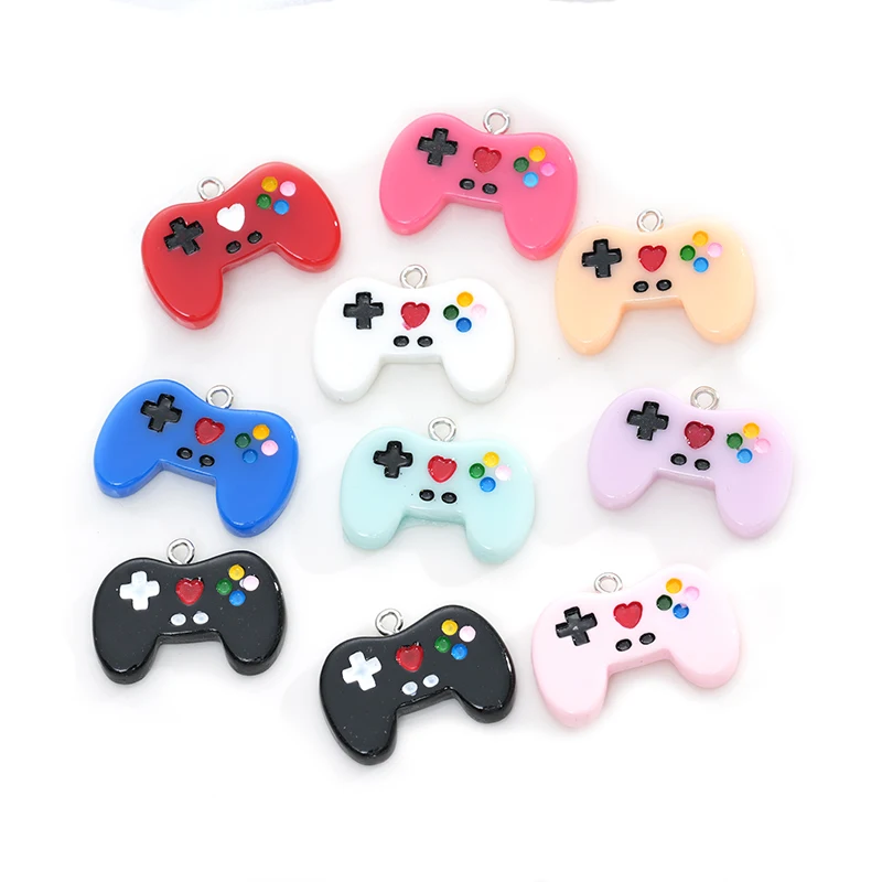 Breloques Colorées en Résine pour Manette de Jeu, Parfait pour les Bijoux, Accessoires de Direction, Bricolage, Boucles d'Oreilles, Collier, Porte-Clés, 10 Pièces/Lot