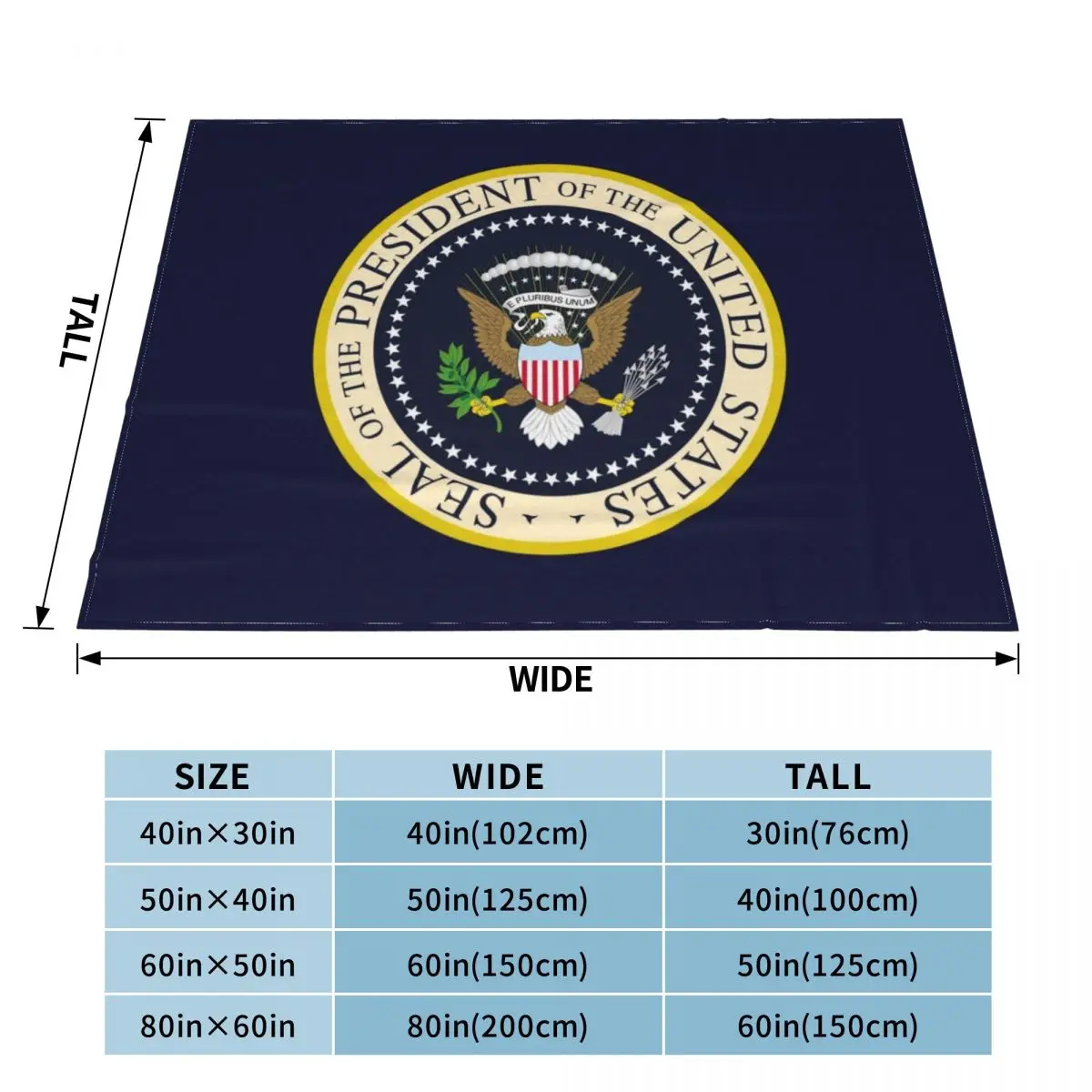 SEAL OF THE PRESIDENT OF THE UNITED STATES US USA Throw Blanket Furry Blankets Designer Blankets sofa bed