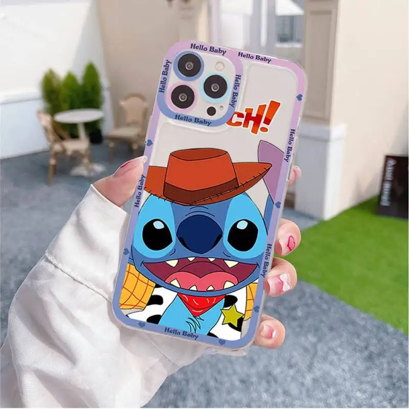 Funda de Silicone Disney Cartoon Lilo & Stitch Phone Case for iPhone 14 11 12 13 Mini Pro Max 7 8 PLUS Case shell Couple Gift