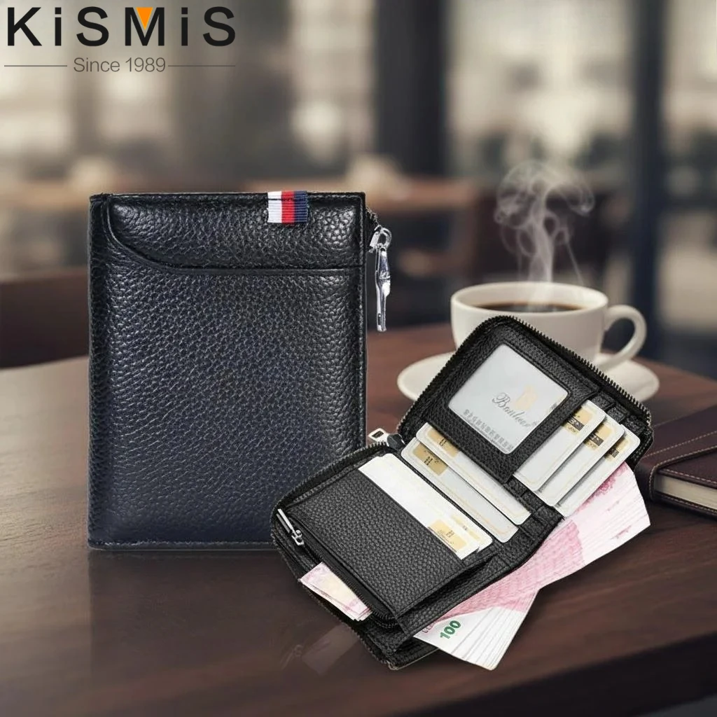 

Тонкий мини-кошелек из мягкой искусственной кожи для мужчин, короткий кошелек-портмоне, держатель для карт, кошелек для кредитных карт и удостоверений личности