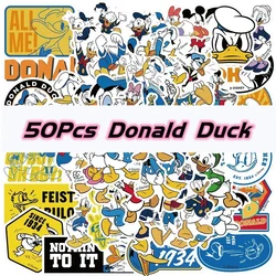 Disney donds Duckグラフティステッカー、ラップトップ、電話、スクラップブック、日記、荷物、文房具、ステッカー、子供、女の子のおもちゃ、50個