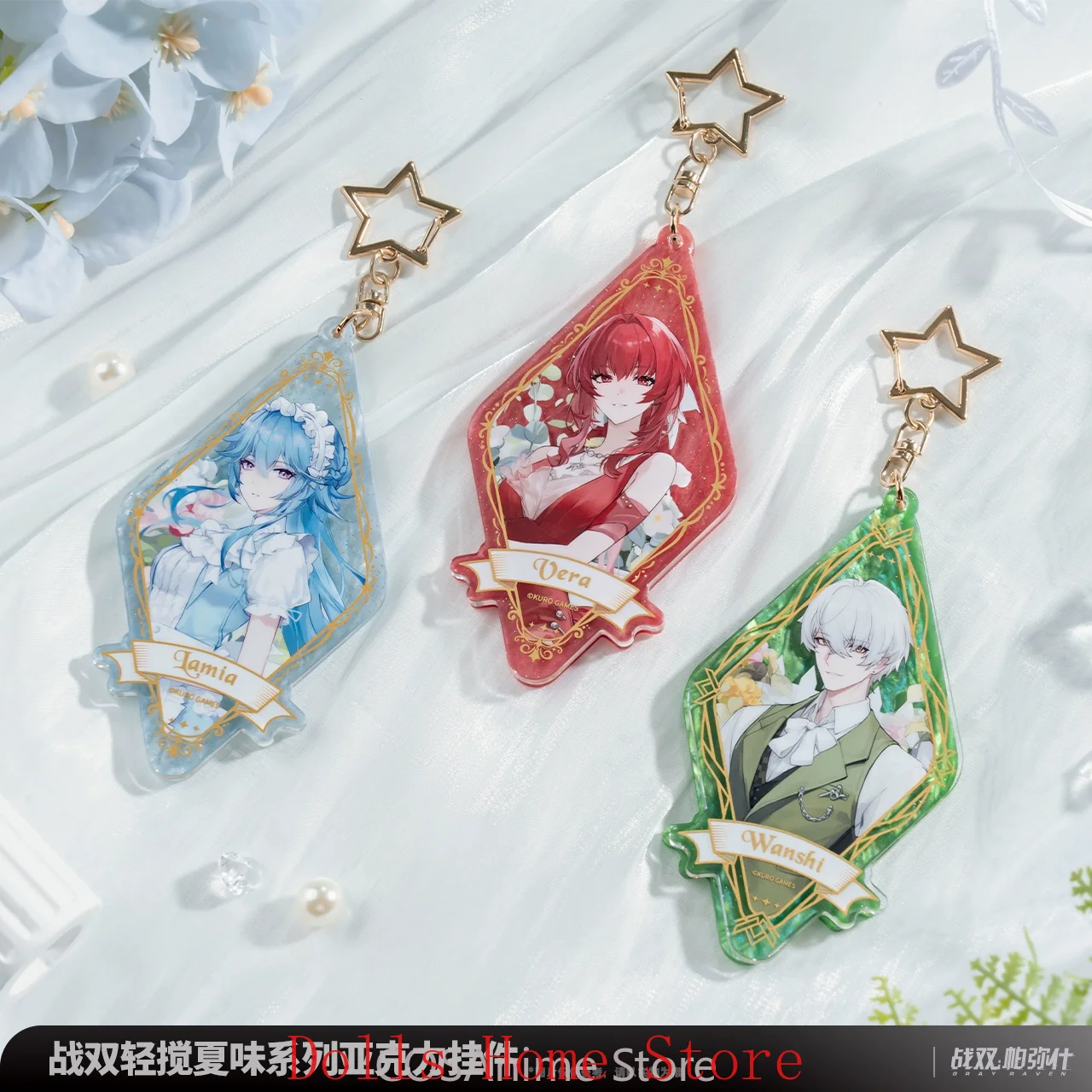 

Official Merch QJXW Series PUNISHING: GRAY RAVEN Anime Cosplay Acrylic Ornament Keychain Badge Laser Ticket Lamia Vera Wanshi