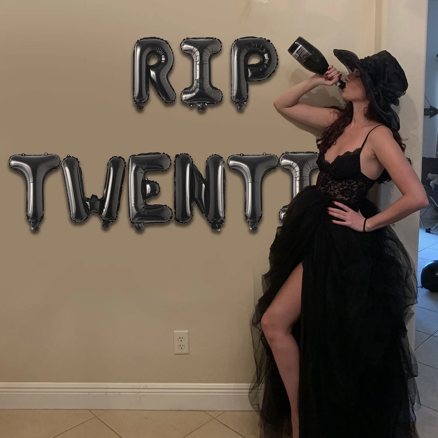 Black Rip Twenties Foil Balloons 30th Birthday Balloons Banner Death to My 20s Party Decor Rip Youth Men Women Funny 30th Birthd