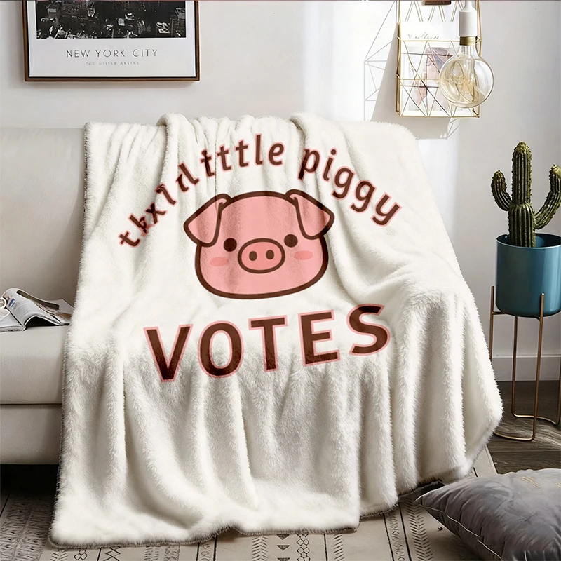 Quiet Piggy Flannel Blanket Comfy Blanket Radical Feminist Soft Blanket Foxtrot Delta Tango Eat The Rich Not My Presiden