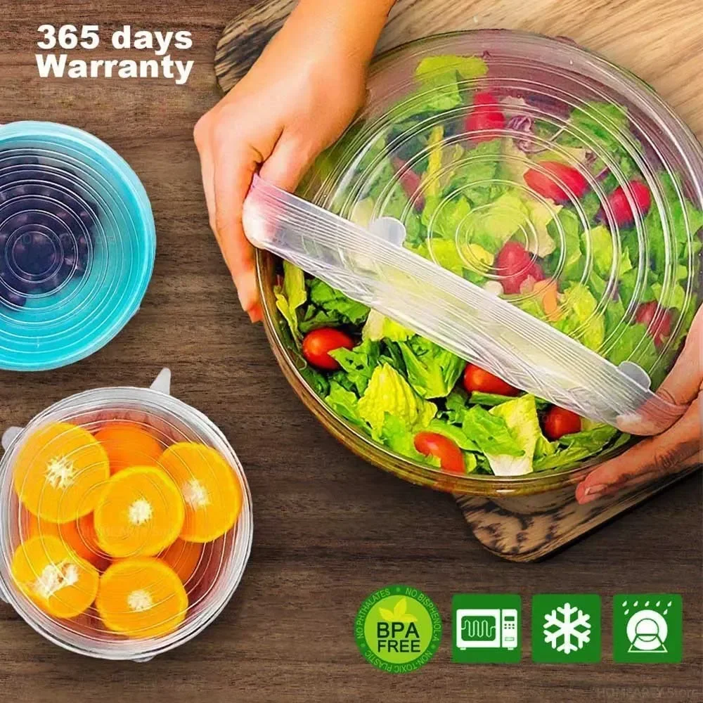For Kitchen Storage Organization Food Cover Silicone Accessories Fridge Plastic Adaptive General Refrigerator Dishes Container