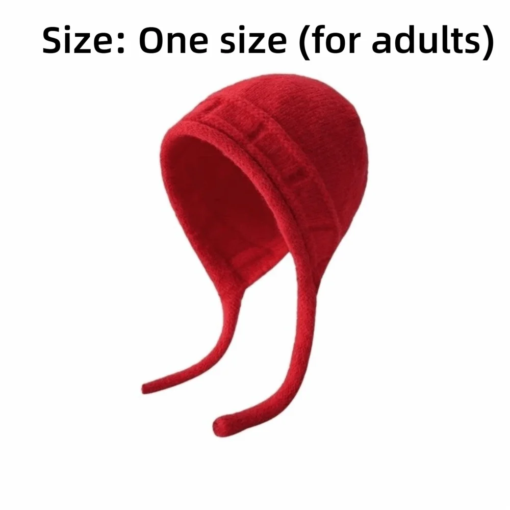 أنيق دافئ حزام متماسكة قبعة سميكة لينة الصوفية قبعة كلاسيكية ملزمة قبعة صغيرة محبوكة نزهات #6