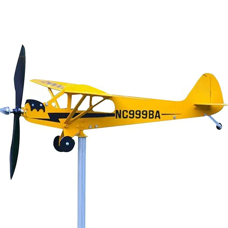 A71Z J3 Pesawat Weathervane, Patung Angin Luar Ruangan Kincir Angin Logam 3D dan Ajaib A