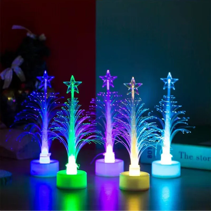 LED Fiber Optic Lights Colorful Discoloration Optical Fiber Night Lamp Kids Gift Bedroom Living Room Decor Xmas Ornaments