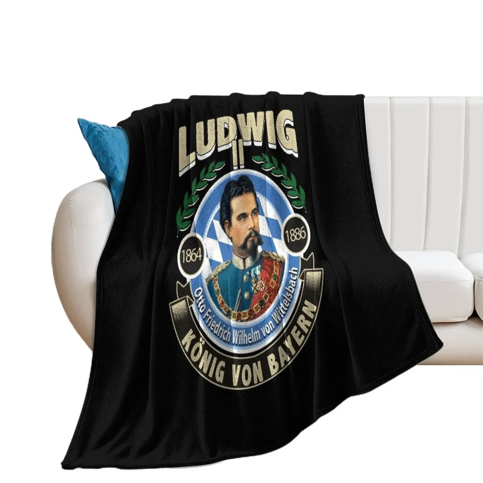 

LUDWIG II - KING OF BAVARIA Throw Blanket Personalized Gift Warm Picnic Large Blankets