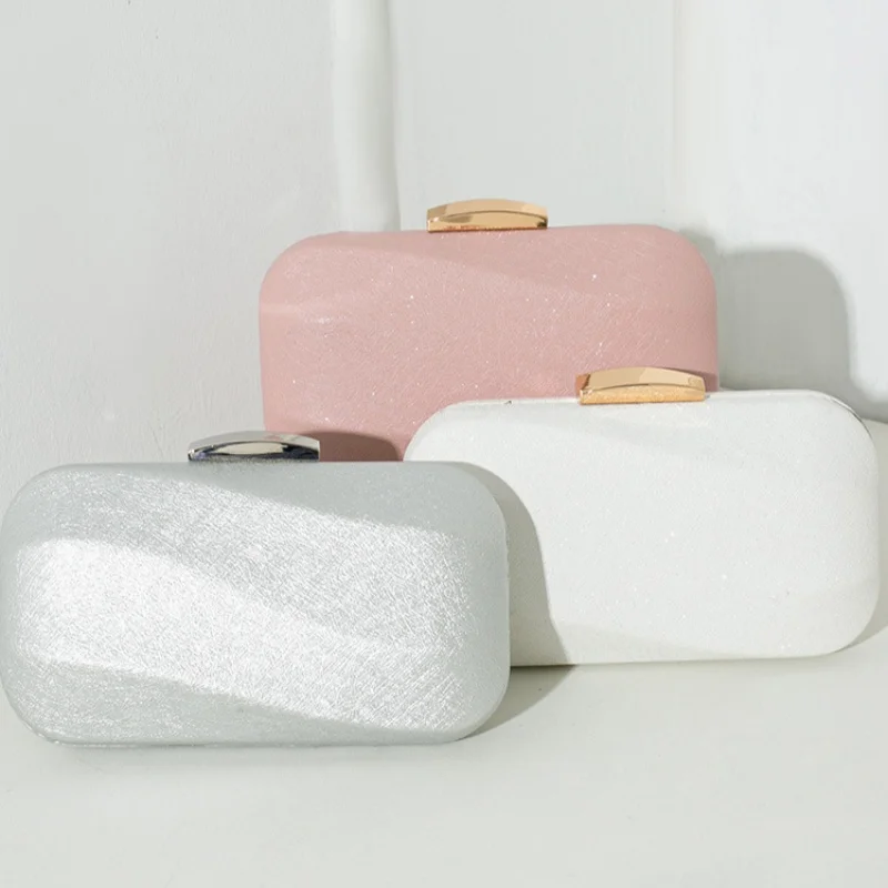 

Simple Elegant Solid Color Evening Clutch Textured Sophisticated Sparkly Exquisite Chic Well-crafted For Dinner Party Banquet