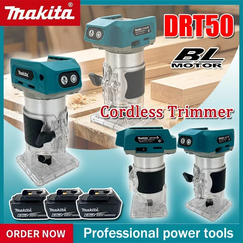 

Makita DRT50 Cordless Trimmer Rechargeable Trimming Machine Brushless Slotting Tool Milling Woodwork Engraving Machine for 18V