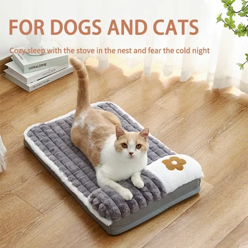 

Thickened Dog Bed Winter Super Removable Warm Washable Dog Mat Deep Sleep Fluff Bed for Small Medium Large Dogs Cats Pillow