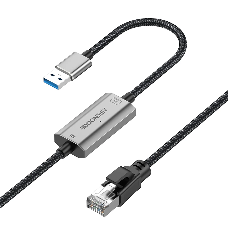 USB to Ethernet Adapter USB to RJ45 Nylon Braided Male Cable Gigabit LAN Network Adapter Compatible for MacBook Pro Smartphone