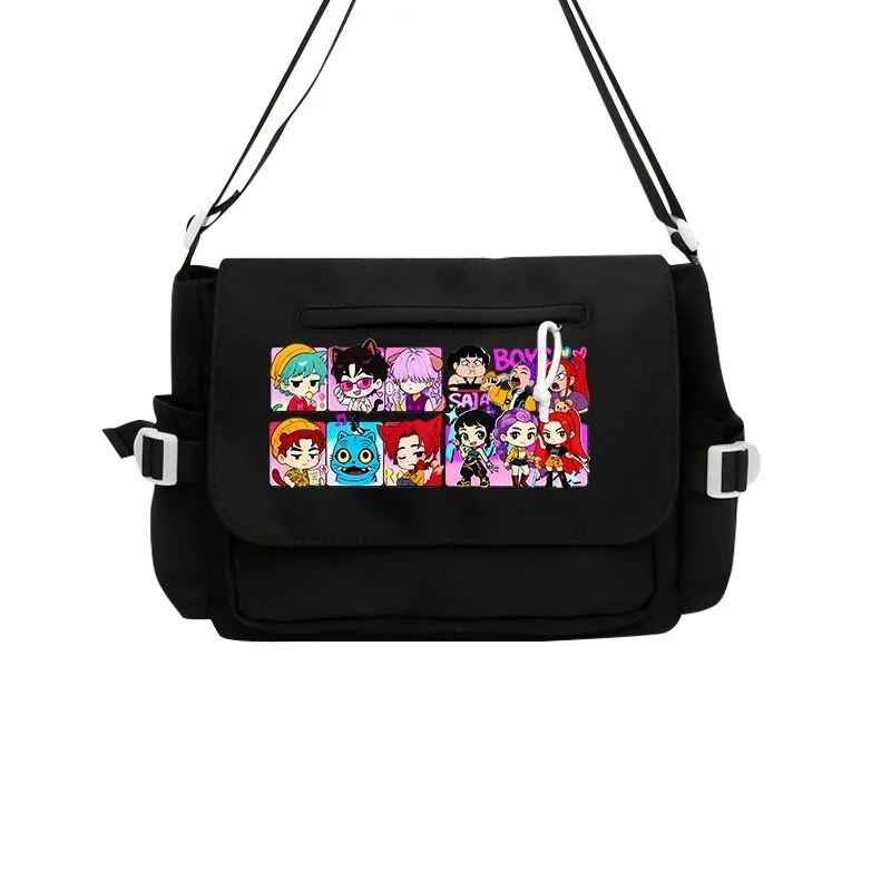 KPop Demon Hunters Anime Cartoon Rumi Mira Zoey schoudertas, modieuze eenvoudige casual draagbare crossbody tas voor mannen en vrouwen