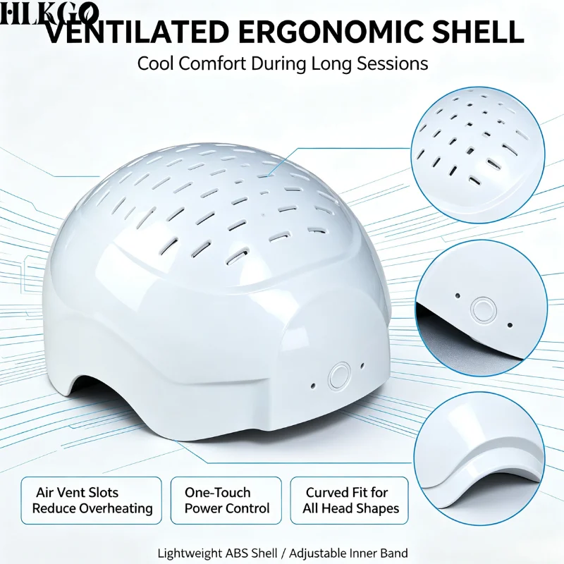 Professional 6750mW 300 Diodes LLLT Red Light Hair Regrowth Helmet Laser Cap for Baldness Alopecia Areata Scalp Care Home