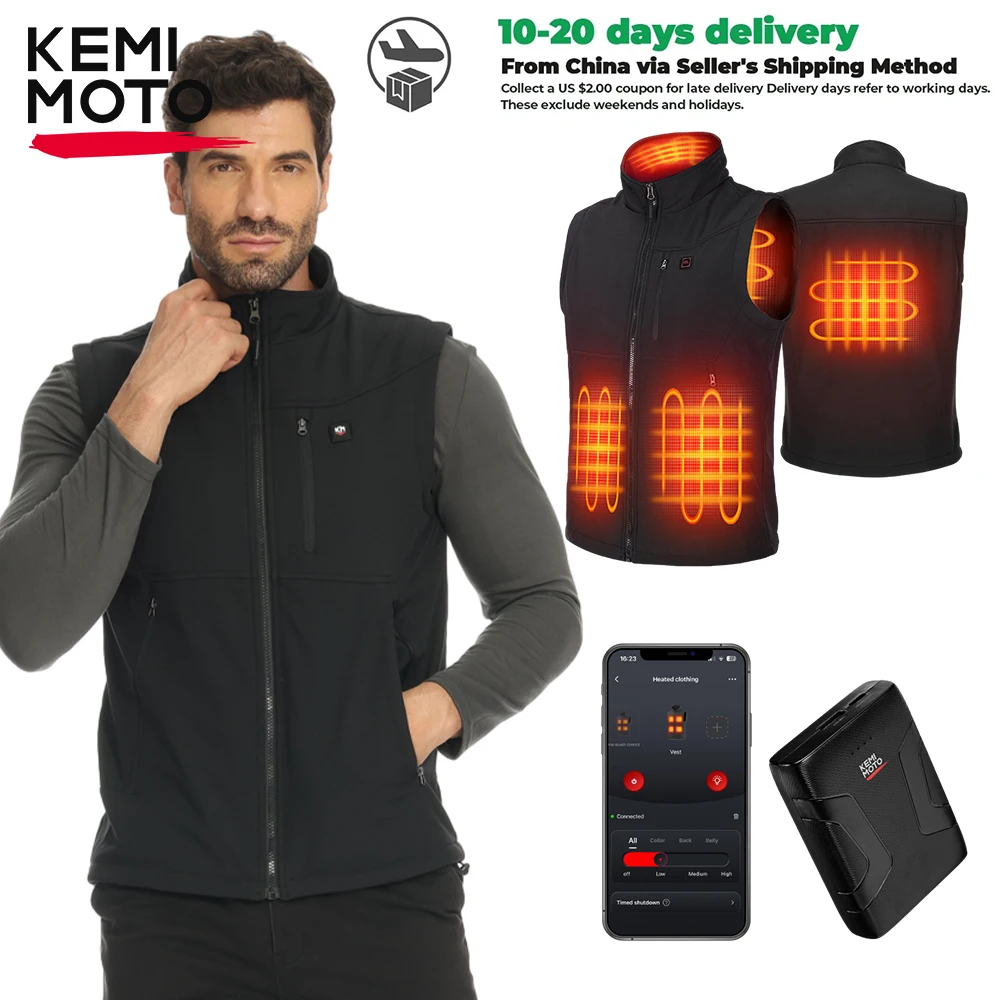 

Жилет с подогревом унисекс, электрический, 6 зон обогрева с аккумулятором 10000 мАч, зимняя куртка для уличного теплого снаряжения, мотоциклетное оборудование