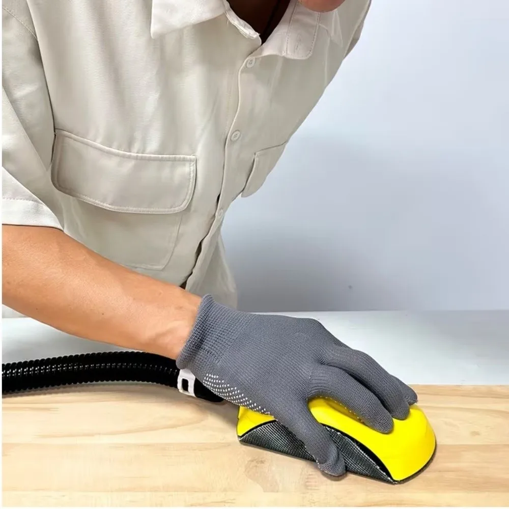 6 Inch 32 Holes Mouse Hand Sanding Pad Light Weight Dry Surface Polish Vacuum Sanding Block Firm Base Easy Clip Hand Push Plate