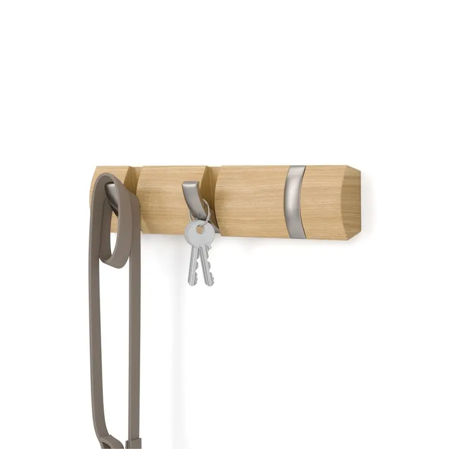 

Flip WallMounted Coat Rack with 3 Hooks Modern, SpaceSaving Storage for Hats, Jackets, Bags, Entryway, Mudroom, Closet, Bathroom