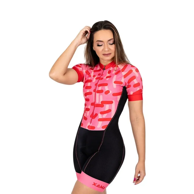 XAMA women\'s cycling wear Little Monkey Choose West short sleeve summer suit with bike road wear 20D GEL