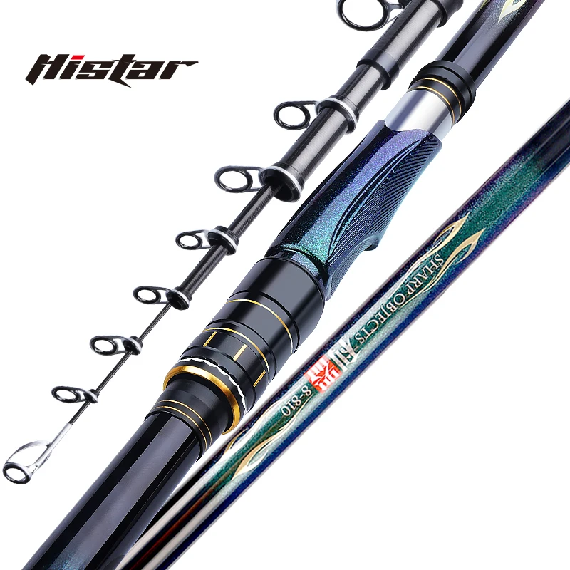 

HISTAR Sharp Objects 8# 3.6M-8.1M 1:9 Fast Action 10+46T High Carbon 7.5mm Guide Super Hard Chameleon Coating Rocky Fishing Rod