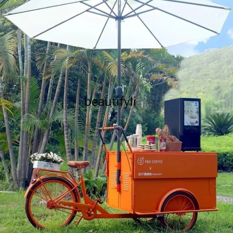 

D80 Upside down donkey stall coffee wrought iron promotion movable riding dining car tricycle