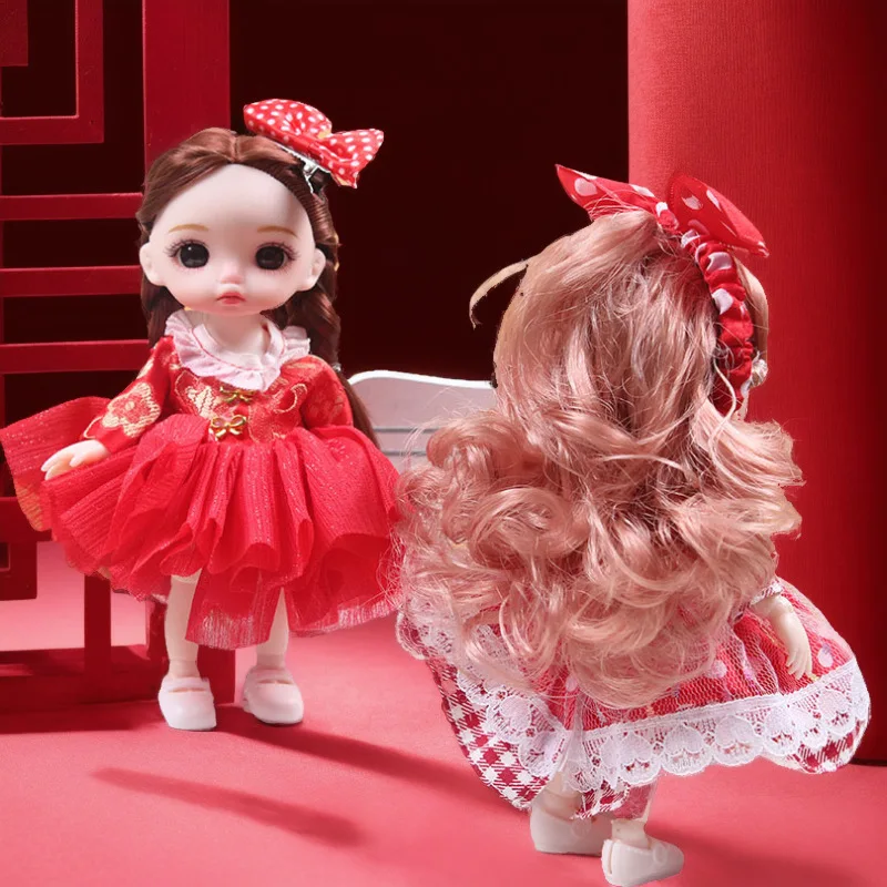 17 سنتيمتر اللباس دمية محاكاة الأميرة مجموعة فستان عيد الميلاد دمية هدية للأطفال