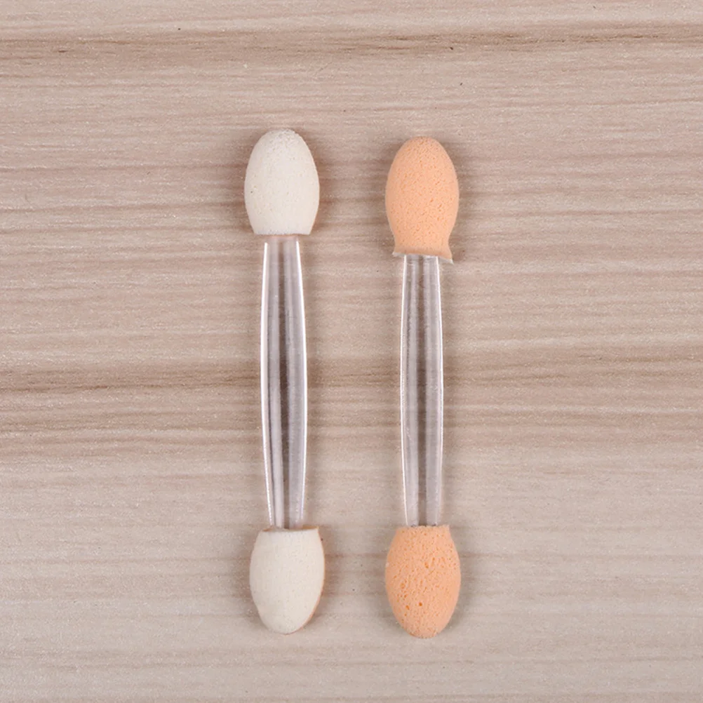 50 pz Dual-End Usa E Getta Ombretto Applicatori Ovale In Lattice Spugna Pennello Per Trucco Ombretto Applicatore Bastoni Portatili