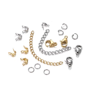 مجموعات صنع المجوهرات المصنوعة يدويا ، قفل جراد البحر ، خواتم القفز المفتوحة ، تجعيد النهاية ، صندوق الخرز ، سوار DIY ، نتائج القلادة ، 210-400 قطعة 6 مجموعة مبيعات رئيسية لصنع سوار - رقم 1