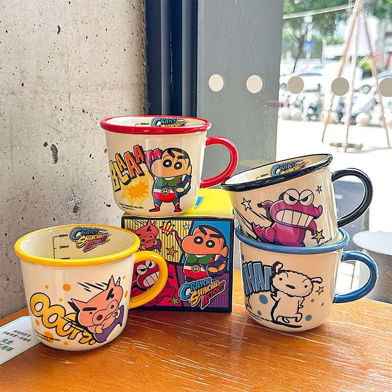 

Crayon Shin-Chan Ceramic Mug Nohara Shiro Cute Couple Water Cup Breakfast Cup Cartoon Office Coffee Cup Milk Cup Holiday Gift