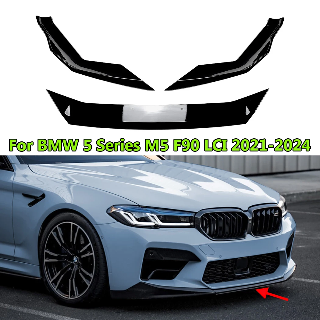 

For BMW 5 Series M5 F90 LCI 2021-2024 Front Lip Front Corner Set Spoiler Splitter Bumper Canard Lip Splitter Accessories