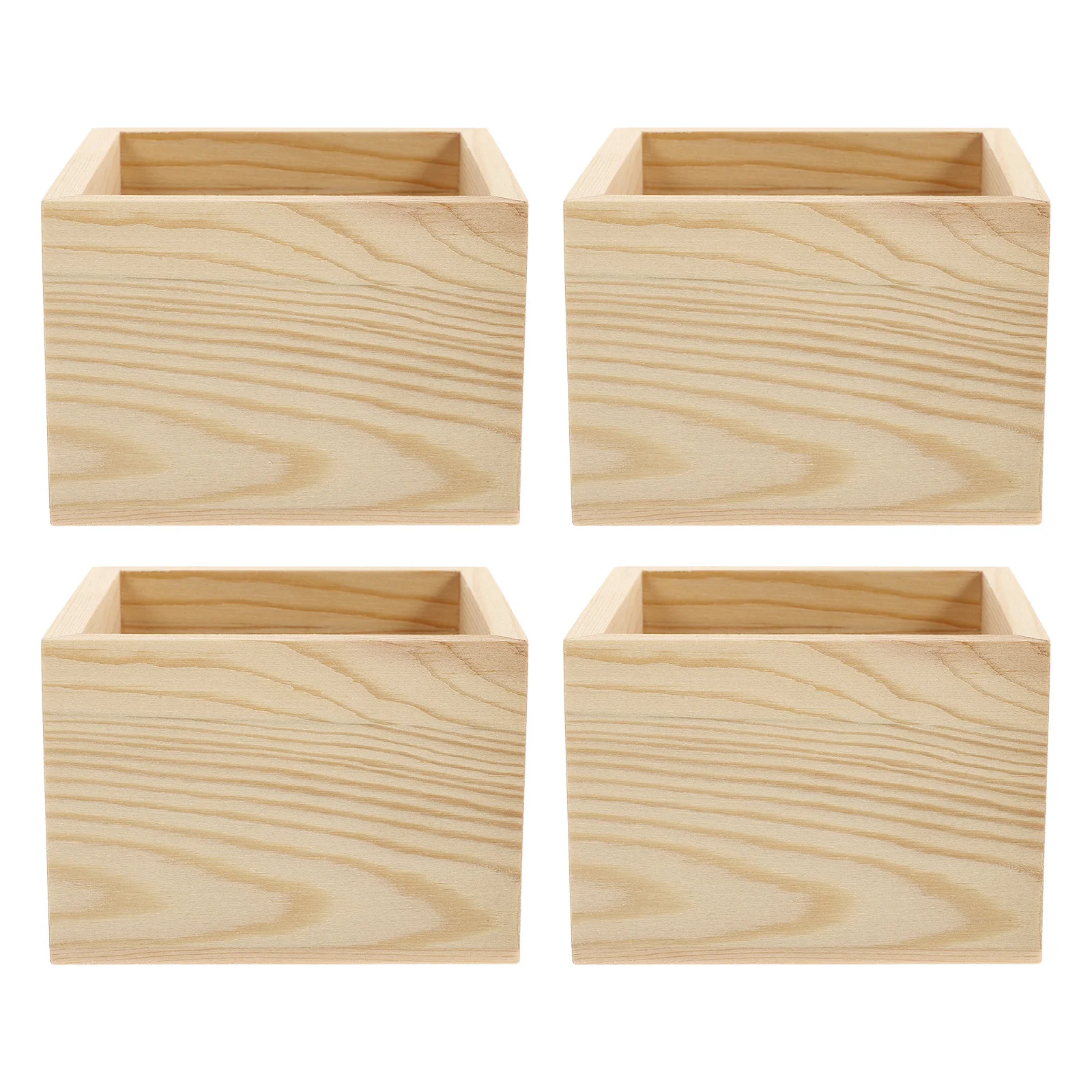 

4pcs Solid Wood Small Wooden Box For Jewelry Storage Holder Organizer Diy Gift Packing Case Earring Ring Box Wedding Decorative