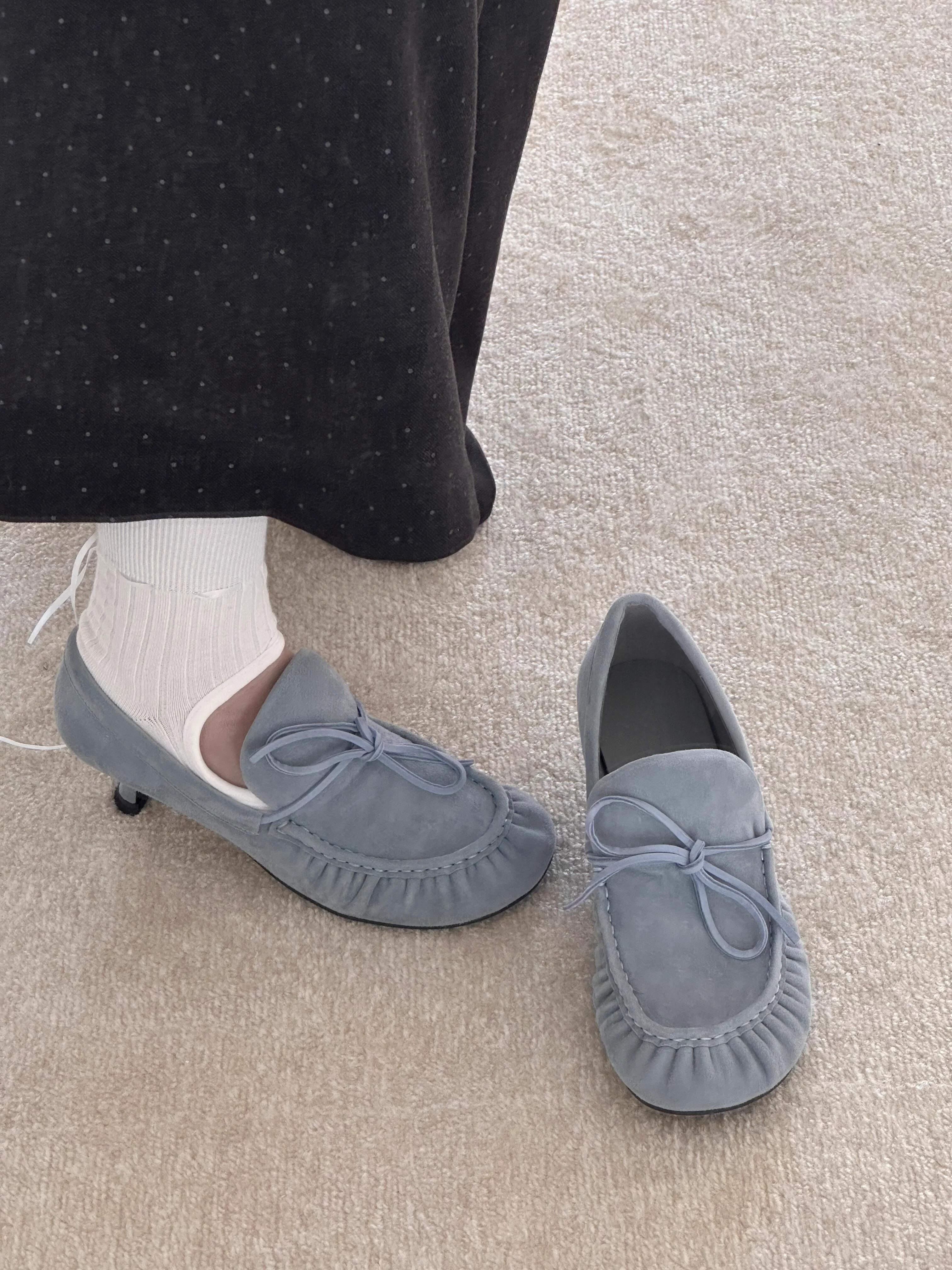 Mocassins en daim à talon chat - Vintage Slip Dress avis et prix