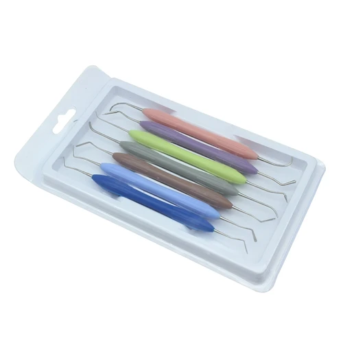 Imagen 1 del producto Espátula de relleno de resina compuesta Dental, juego de restauración estética, juego de relleno de resina, herramienta Dental, espátula de restauración, 7 Uds.