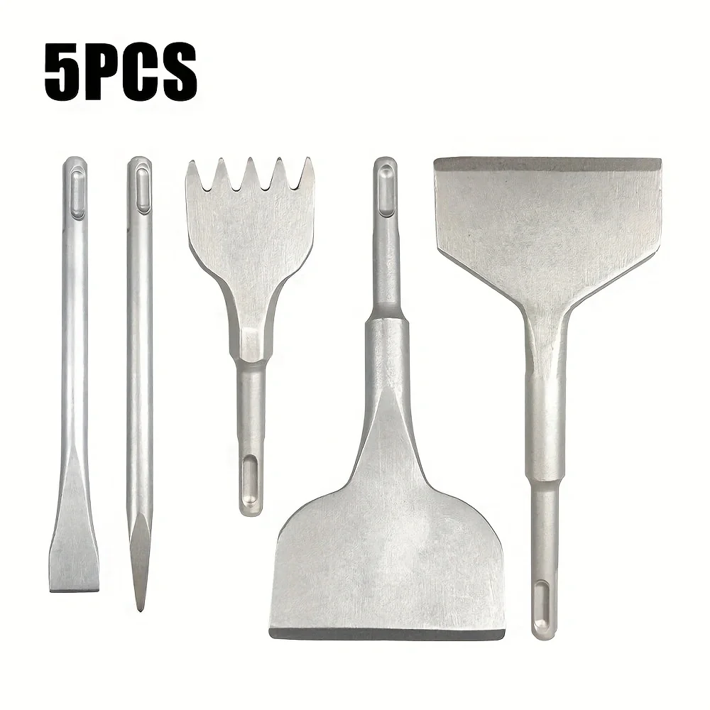 

Набор из 5 штук: Буры SDS-Plus с круглым хвостовиком для электрического молотка, зубила для стен и бетона, ударные сверла с 5 зубьями для штробления и работы с каменной кладкой