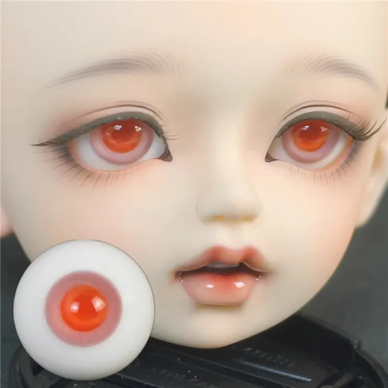 BJD Doll Eyes 1/346 Points 1214mm Orange Pink Colored Pupils 1618mm Simulated Eyeballs