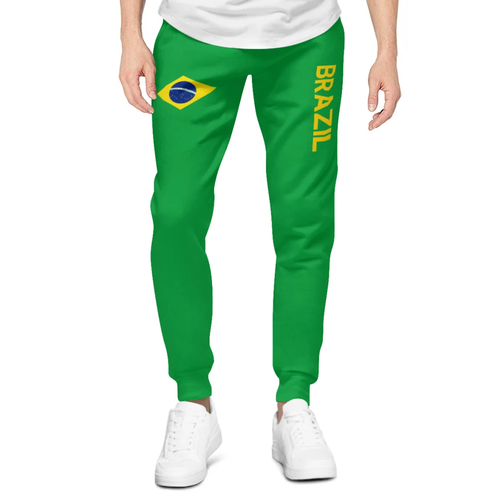 Mens Sweatpants Flag of Brazil 3 Pants with Pockets Joggers Soccer Football Multifunction Sports Sweat With Drawstring