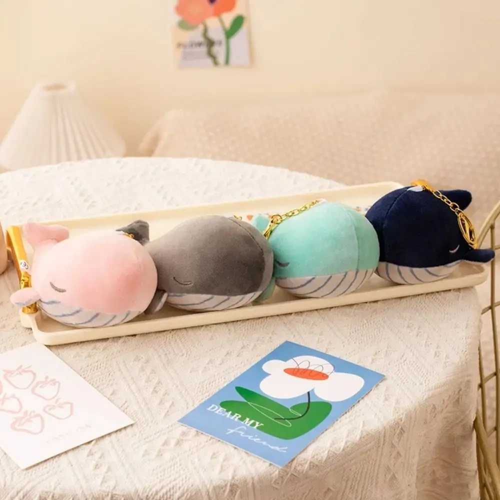 

Cute PP Cotton Plush Whale Keychain Simulation Collection Animal Whale Small Pendant Ins Fluffy Whale Plush Toy Home Decor